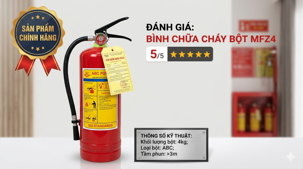 Review bình chữa cháy MFZ4 – hình ảnh sản phẩm chính hãng