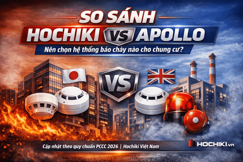 So sánh hệ thống báo cháy Hochiki và Apollo cho chung cư: ưu nhược điểm, tiêu chuẩn, độ ổn định và giải pháp phù hợp nhất.
